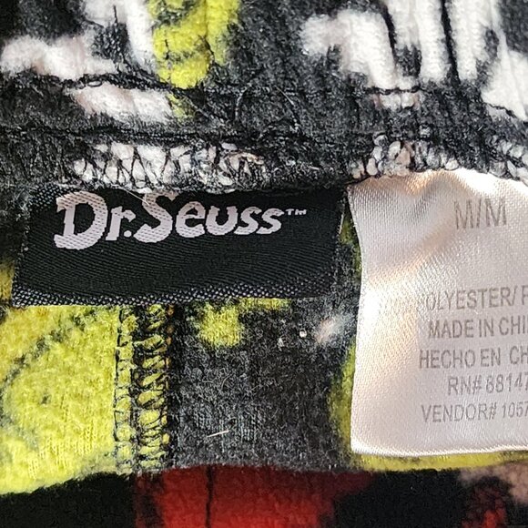 MJC Intl Dr. Seuss Black Green Red Grinch Naughty Poly Fleece Sleep Pants Size M - Picture 12 of 16
